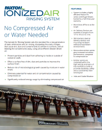 Download Paxton's Product Brochure for its Ionizing Rinsing Systems Including its Ionizing Bottle Rinser and Ionizing Can Rinser